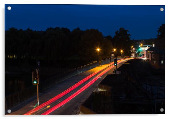 Traffic trails over the Old Dee Bridge Acrylic by Jason Wells