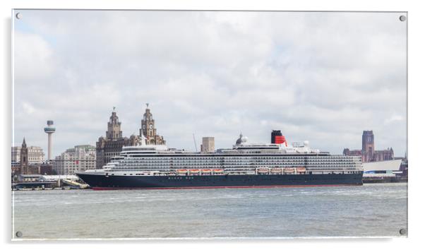 Queen Elizabeth on the Liverpool waterfront Acrylic by Jason Wells