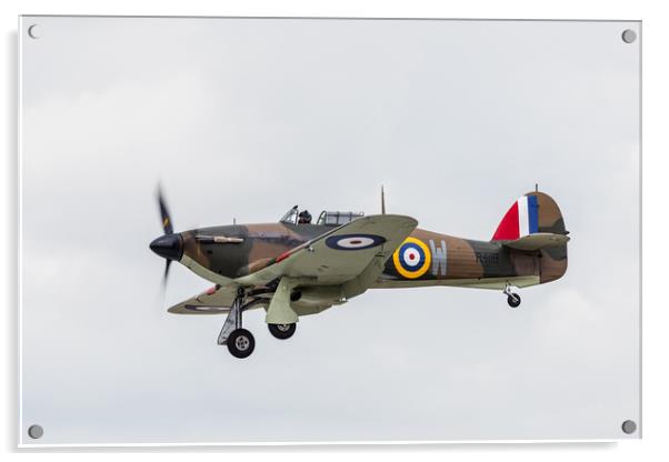 RAF Hurricane comes into land Acrylic by Jason Wells