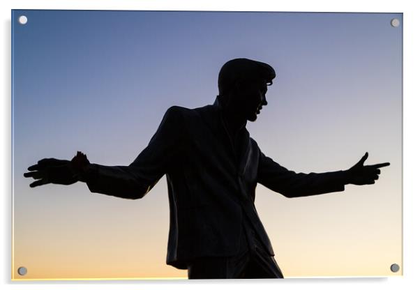 Billy Fury statue on the Liverpool waterfront Acrylic by Jason Wells