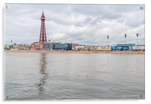 Blackpool Tower at the end of the Golden Mile Acrylic by Jason Wells