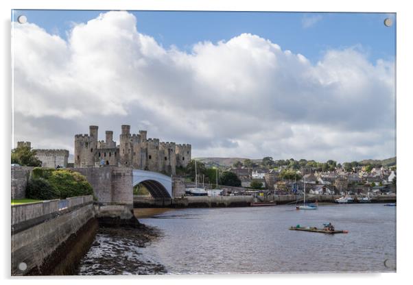 Conwy Castle and harbour panorama Acrylic by Jason Wells