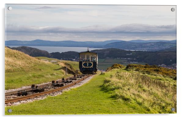 Great Orme tram departing the peak Acrylic by Jason Wells