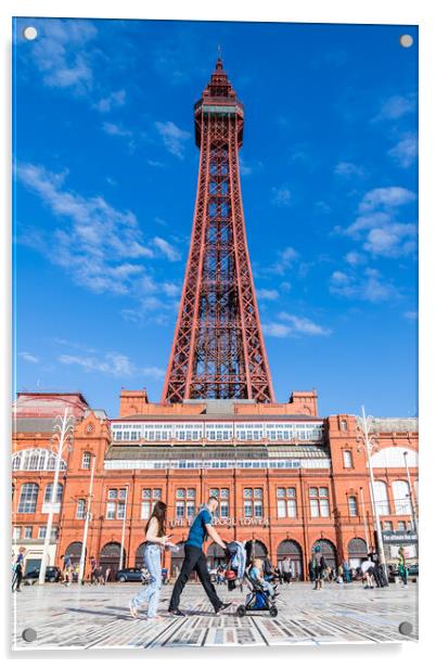 A family pass Blackpool Tower Acrylic by Jason Wells