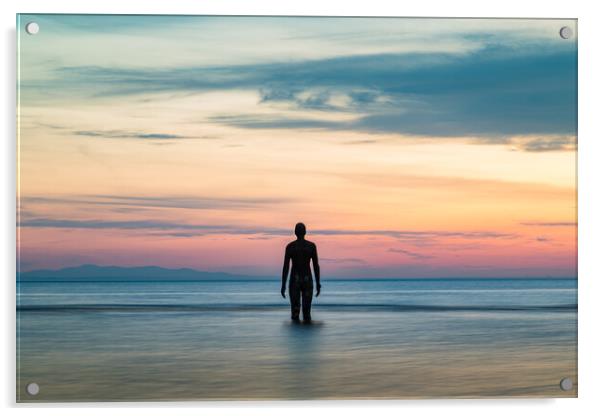 Tranquility at dusk on Crosby beach Acrylic by Jason Wells