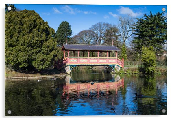 Swiss Bridge in Birkenhead Park Acrylic by Jason Wells