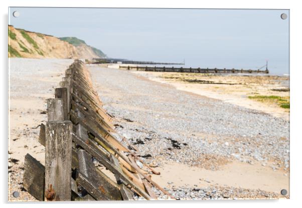 West Runton sea defences Acrylic by Jason Wells