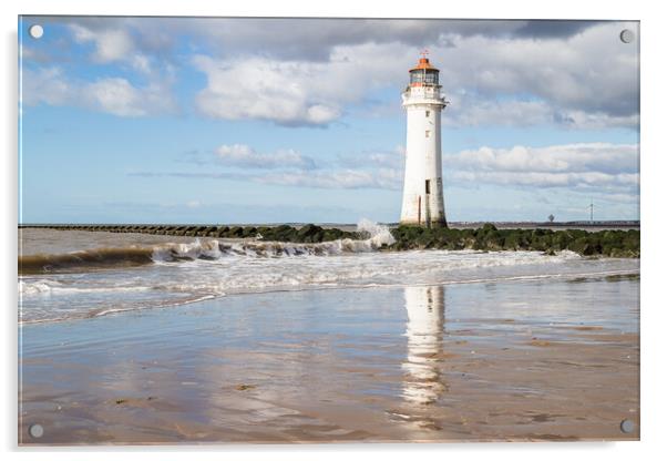 Reflections of New Brighton Lighthouse Acrylic by Jason Wells