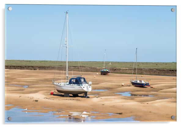 Trio of boats at Wells next the Sea Acrylic by Jason Wells