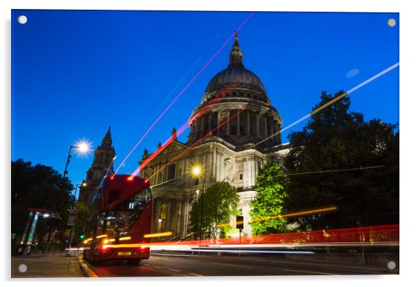London bus passes St Pauls Acrylic by Jason Wells