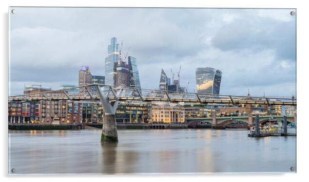 Millennium Bridge spanning the River Thames Acrylic by Jason Wells