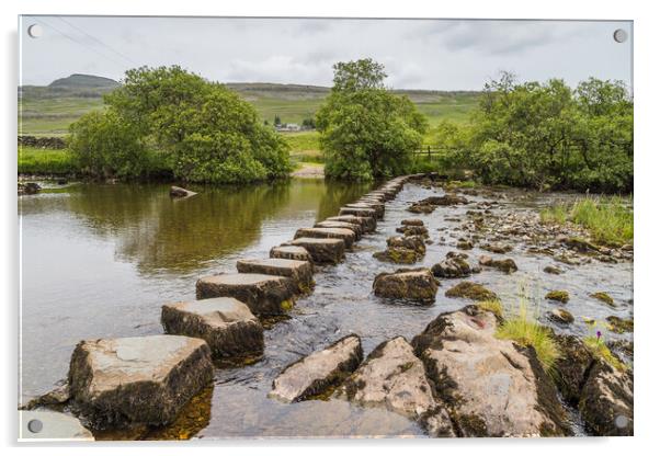 Stepping Stones above Beezley Falls Acrylic by Jason Wells