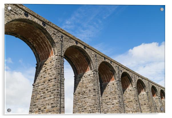 Ribblehead Viaduct under a blue sky Acrylic by Jason Wells