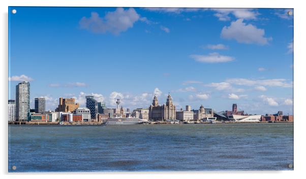 World Voyager cruise ship on the Liverpool waterfront Acrylic by Jason Wells
