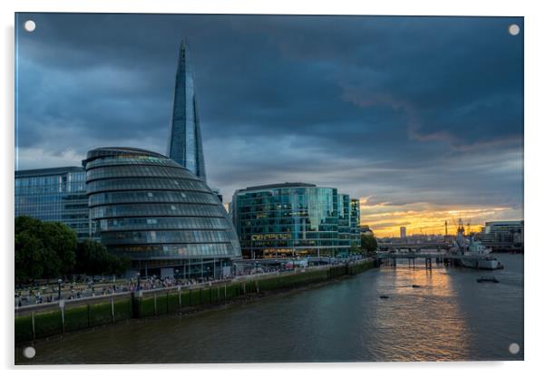Sunset over London Acrylic by Jason Wells