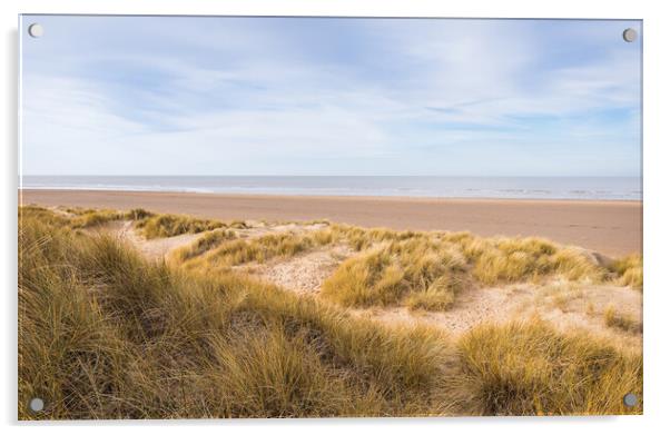 Ainsdale beach empty in winter Acrylic by Jason Wells