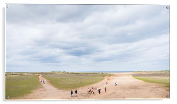 Holiday makers at Holkham Acrylic by Jason Wells