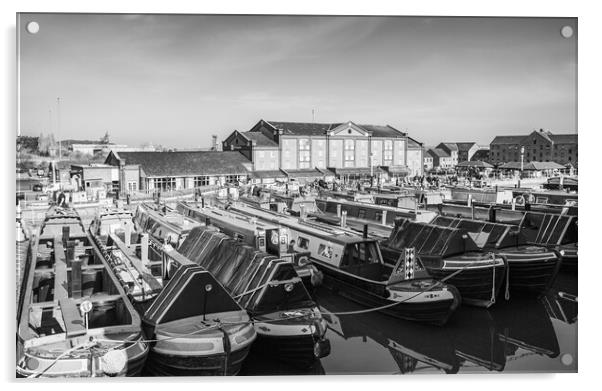 Easter Gathering of narrow boats at Ellesmere Port Acrylic by Jason Wells