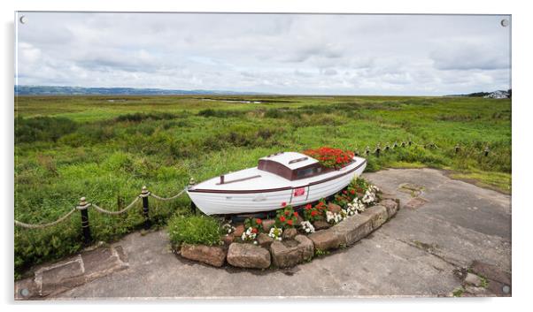 Old boat on the shore at Parkgate Acrylic by Jason Wells