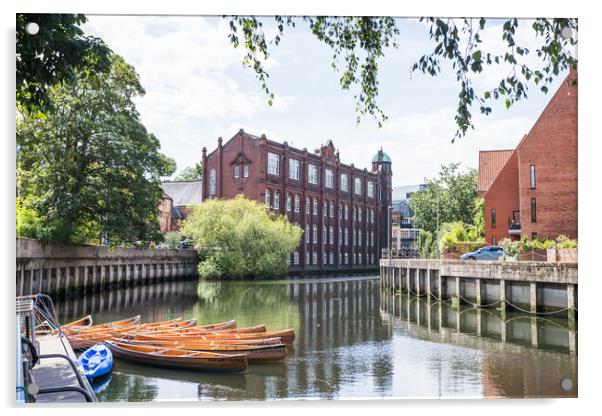 Norwich University of the Arts next to the River W Acrylic by Jason Wells