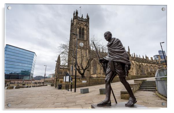 Mahatma Gandhi Statue Acrylic by Jason Wells