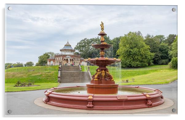 Ornamental Fountain at Mesnes Park Acrylic by Jason Wells