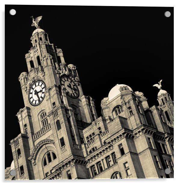 Square crop of the Royal Liver Building Acrylic by Jason Wells