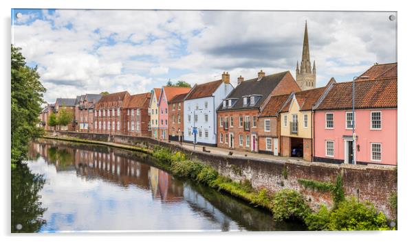 Colourful houses along the River Wensum Acrylic by Jason Wells