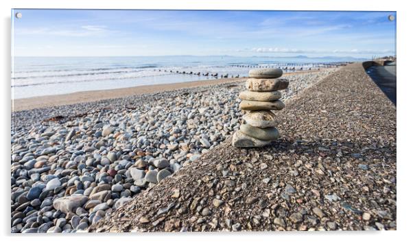 Rock stack at Barmouth Acrylic by Jason Wells