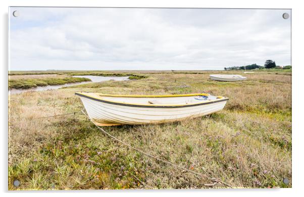 Trio of boats at Brancaster Staithe Acrylic by Jason Wells