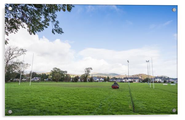 Rugby pitch at Bala Acrylic by Jason Wells