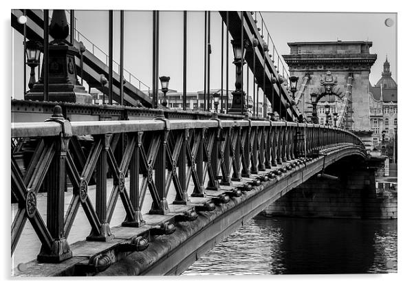 Chain Bridge monochrome Acrylic by Jason Wells