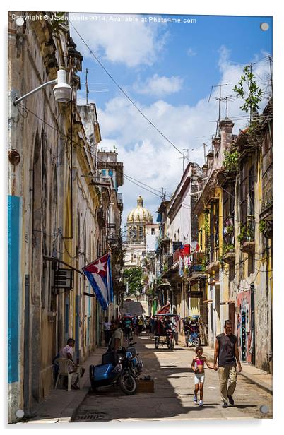  Street in Havana leading to the Capitol Acrylic by Jason Wells