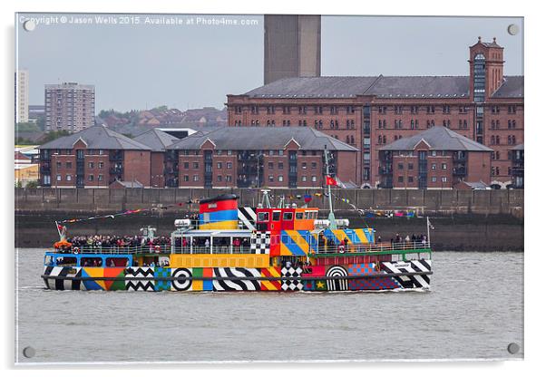  Dazzle ferry on the Mersey Acrylic by Jason Wells