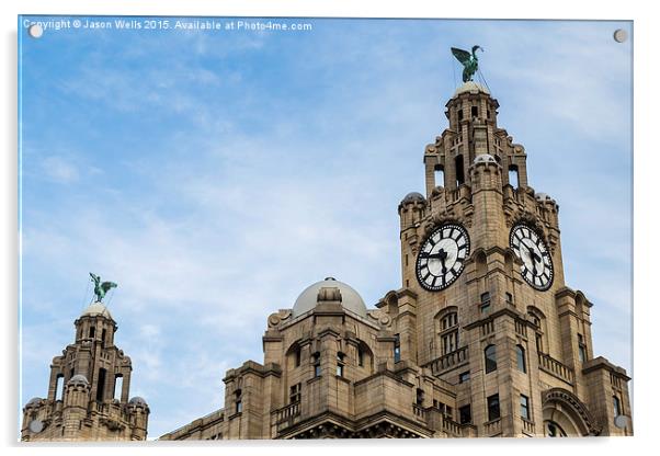 Top of the Royal Liver Building Acrylic by Jason Wells