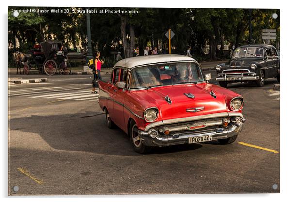 Red Chevrolet in Havana Acrylic by Jason Wells