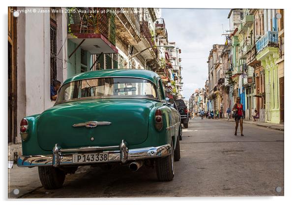 Back of a cab in Centro Havana Acrylic by Jason Wells