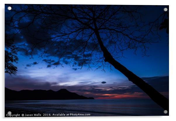 Twilight over Playa Matapalo Acrylic by Jason Wells