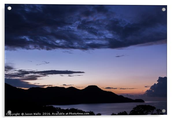 Dusk over  Playa Matapalo Acrylic by Jason Wells