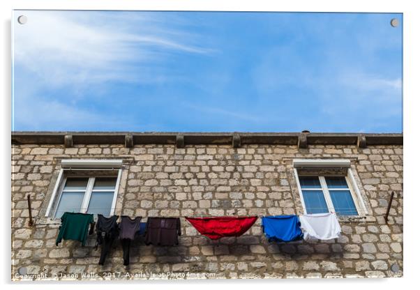 Looking up at laundry on the line Acrylic by Jason Wells