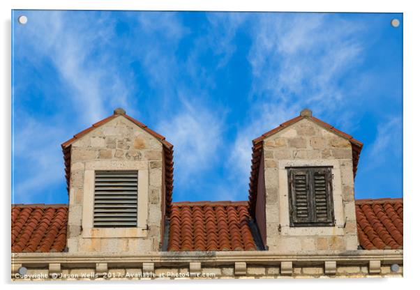 Looking upward at the Dubrovnik architecture Acrylic by Jason Wells