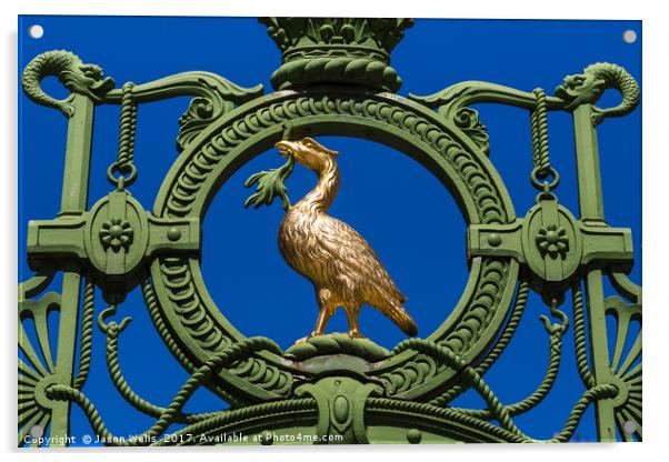 Golden Liverbird on the Liverpool Sailors' home ga Acrylic by Jason Wells