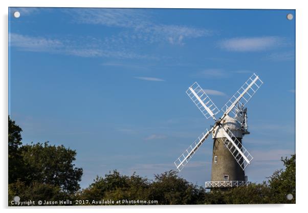 Great Bircham windmill landscape Acrylic by Jason Wells