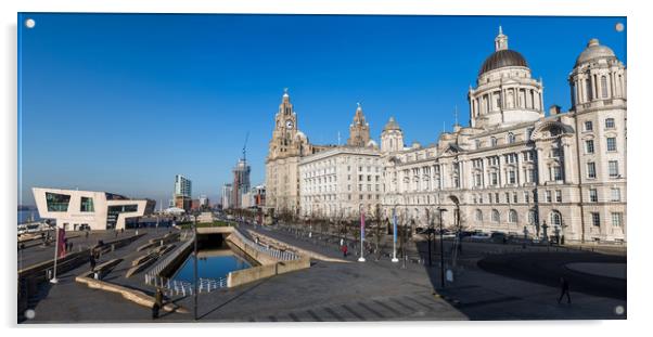 Liverpool waterfront panorama Acrylic by Jason Wells