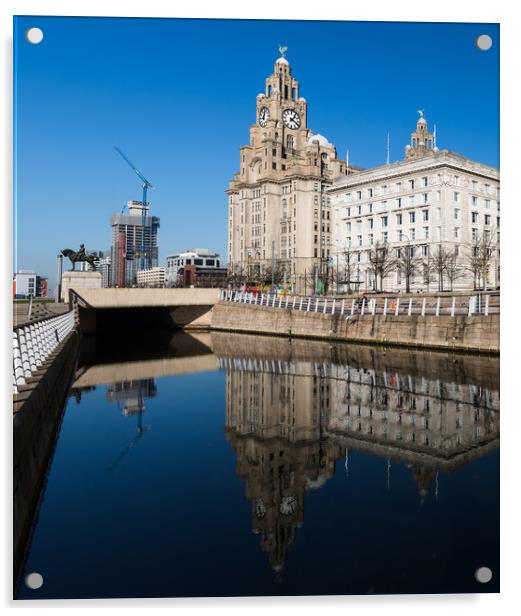 Reflections of the Liver Building Acrylic by Jason Wells