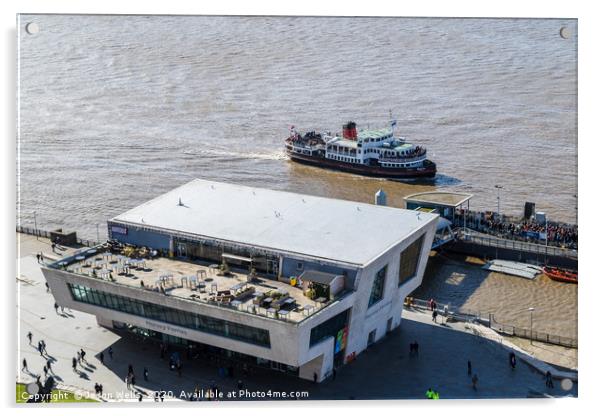 Mersey Ferry approaches its jetty Acrylic by Jason Wells