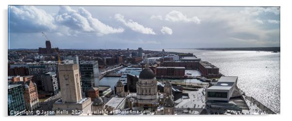 Liverpool waterfront letterbox crop Acrylic by Jason Wells