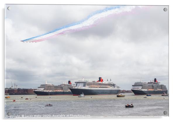 Red Arrows flypast over the Three Queens Acrylic by Jason Wells