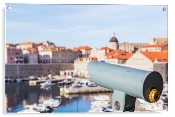 Binoculars overlooking Dubrovnik harbour Acrylic by Jason Wells