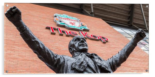Bill Shankly statue at Anfield stadium Acrylic by Jason Wells